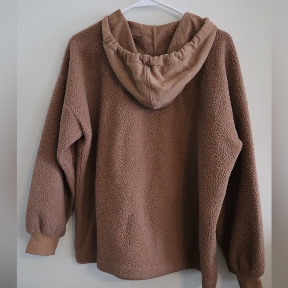 Madewell Teddy Sherpa Hoodie Pullover Sweatshirt - Picture 3 of 5